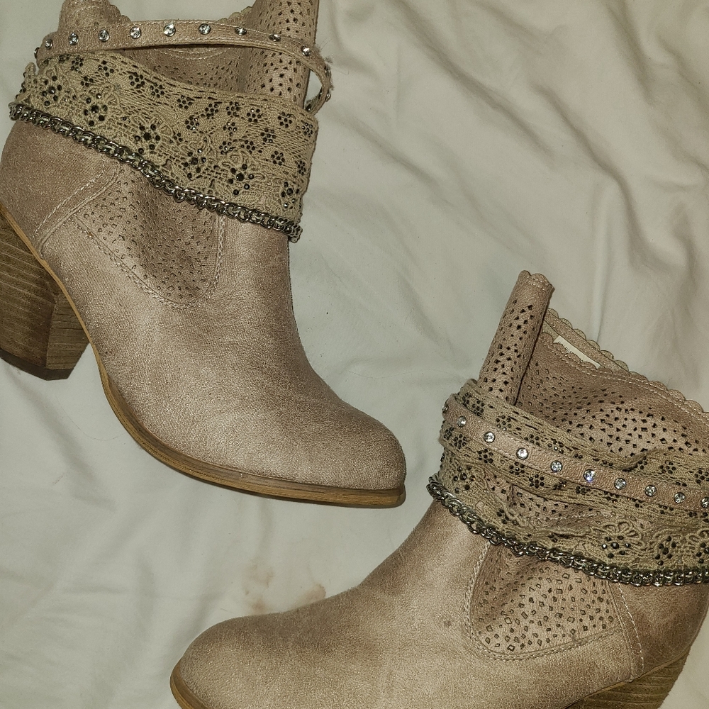 Embellished booties